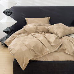 HOUSSE 500 TC Italian Jacquard | Premium Bedding Set | Comfort Modern Designs & Breathable Fabric | NEWYORK SQUARES