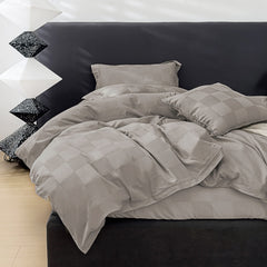 HOUSSE 500 TC Italian Jacquard | Premium Bedding Set | Comfort Modern Designs & Breathable Fabric | NEWYORK SQUARES