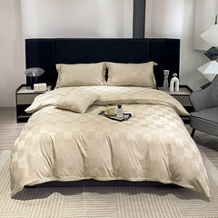HOUSSE 500 TC Italian Jacquard | Premium Bedding Set | Comfort Modern Designs & Breathable Fabric | NEWYORK SQUARES