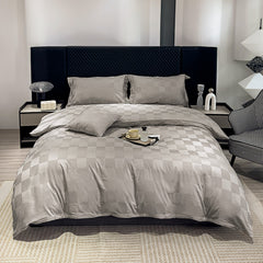 HOUSSE 500 TC Italian Jacquard | Premium Bedding Set | Comfort Modern Designs & Breathable Fabric | NEWYORK SQUARES