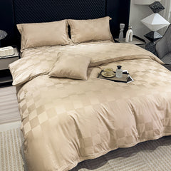 HOUSSE 500 TC Italian Jacquard | Premium Bedding Set | Comfort Modern Designs & Breathable Fabric | NEWYORK SQUARES