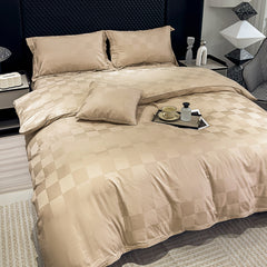 HOUSSE 500 TC Italian Jacquard | Premium Bedding Set | Comfort Modern Designs & Breathable Fabric | NEWYORK SQUARES