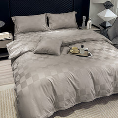 HOUSSE 500 TC Italian Jacquard | Premium Bedding Set | Comfort Modern Designs & Breathable Fabric | NEWYORK SQUARES