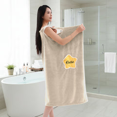 HOUSSE Wearable Spa Bath Towel for Women | Soft, Cozy Wrap with Snap Closure | 110 x 140 cms