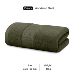 HOUSSE Alvora Cotton Bath Towels |Large Size (75 cms x 150 cms) - Quick Absorption &Faster Drying Bath Towel | 450 GSM | Cotton Towel for Men/Women | Urban Comfort