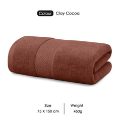 HOUSSE Alvora Cotton Bath Towels |Large Size (75 cms x 150 cms) - Quick Absorption &Faster Drying Bath Towel | 450 GSM | Cotton Towel for Men/Women | Urban Comfort
