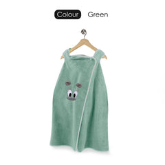 HOUSSE Cat Face Bath Dress for Kids 350 GSM – Wearable Spa Bathdress (65×110 cm) Soft Absorbent Quick-Dry Wrapped Bath Dress for Girls Age (7-9 Years) Gift for Daughter- Ivory Sand