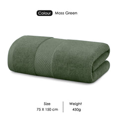 HOUSSE Alvora Cotton Bath Towels |Large Size (75 cms x 150 cms) - Quick Absorption &Faster Drying Bath Towel | 450 GSM | Cotton Towel for Men/Women | Urban Comfort