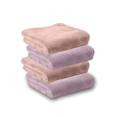 HOUSSE Microfiber Face Towel | Super Soft & Quick Absorbent |Multi Usage 30 x 30 cm, 450 GSM | for All Ages | (Set of 4, Dapple Grey,Luxurious Mocha)