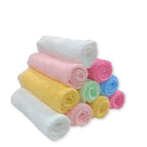 HOUSSE Bamboo Face Towel | Ultra Soft, Absorbent, & Quick Dry Towel for Babies |100% Bamboo | Size 10 x 10 Inches | 400 GSM Pack of 10 (Multicolour)