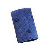 HOUSSE Microfiber Towels | Large Towels | Super Soft Coral Heart Pattern Fleece Towels, Quick-Dry | Super Absorbent with Hook Hanging | Ideal for Men & Women| 400 GSM | (Blue, 70x140 Bath Towel)