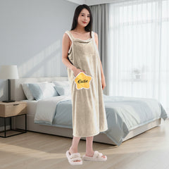 HOUSSE Wearable Spa Bath Towel for Women | Soft, Cozy Wrap with Snap Closure | 110 x 140 cms