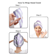 HOUSSE Microfiber Iris Head Wrap Ideal for Women |Soft Touch |Lint Free | Fast Dry Towels| Travel-Friendly | 360 GSM