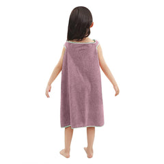 HOUSSE Cat Face Bath Dress for Kids 350 GSM – Wearable Spa Bathdress (65×110 cm) Soft Absorbent Quick-Dry Wrapped Bath Dress for Girls Age (7-9 Years) Gift for Daughter- Ivory Sand