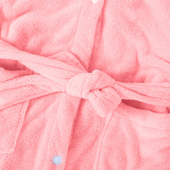 HOUSSE Bunny Kids Unisex Coral Fleece Hooded Bathrobe| 360 GSM Soft, Thick with Hoodie And Belt & Cute Ears | Highly Absorbent, Lightweight & Warm | 75 cm | 08-12 Years