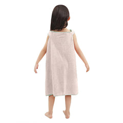 HOUSSE Cat Face Bath Dress for Kids 350 GSM – Wearable Spa Bathdress (65×110 cm) Soft Absorbent Quick-Dry Wrapped Bath Dress for Girls Age (7-9 Years) Gift for Daughter- Ivory Sand