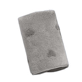 HOUSSE Microfiber Towels | Large Towels | Super Soft Coral Heart Pattern Fleece Towels, Quick-Dry | Super Absorbent with Hook Hanging | Ideal for Men & Women| 400 GSM | (Grey, 70x140 Bath Towel)