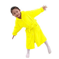 HOUSSE Bunny Kids Unisex Coral Fleece Hooded Bathrobe| 360 GSM Soft, Thick with Hoodie And Belt & Cute Ears | Highly Absorbent, Lightweight & Warm | 75 cm | 08-12 Years