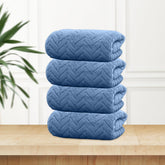 HOUSSE Microfiber Nova Coral Fleece Bathing Towels for Women & Men | Ultra Soft | Super Absorbent Towels for Gym, Yoga, Beach Daiily USe | 360 GSM | (Blue, 30x30 FACE Towel)