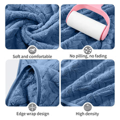 HOUSSE Microfiber Nova Coral Fleece Bathing Towels for Women & Men | Ultra Soft | Super Absorbent Towels for Gym, Yoga, Beach Daiily USe | 360 GSM | (Blue, 30x30 FACE Towel)