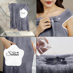 HOUSSE Wearable Spa Bath Towel for Women | Soft, Cozy Wrap with Snap Closure | 110 x 140 cms