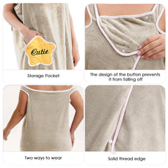 HOUSSE Wearable Spa Bath Towel for Women | Soft, Cozy Wrap with Snap Closure | 110 x 140 cms