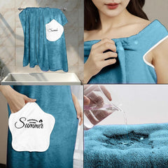 HOUSSE Wearable Spa Bath Towel for Women | Soft, Cozy Wrap with Snap Closure | 110 x 140 cms