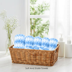 HOUSSE Microfiber Iris Face Towels Ideal for Women & Men |Soft Touch |Lint Free | Fast Dry Towels| Travel-Friendly | Best Use for Gym, Yoga, Spa, Pool, Hotels, Beach 360 GSM (30x30)