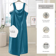 HOUSSE Wearable Spa Bath Towel for Women | Soft, Cozy Wrap with Snap Closure | 110 x 140 cms