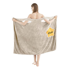 HOUSSE Wearable Spa Bath Towel for Women | Soft, Cozy Wrap with Snap Closure | 110 x 140 cms