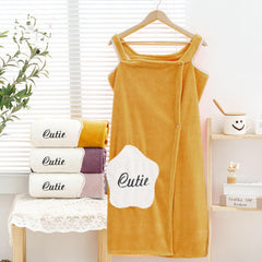 HOUSSE Wearable Spa Bath Towel for Women | Soft, Cozy Wrap with Snap Closure | 110 x 140 cms