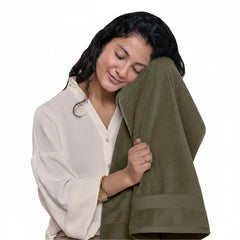 HOUSSE Alvora Cotton Bath Towels |Large Size (75 cms x 150 cms) - Quick Absorption &Faster Drying Bath Towel | 450 GSM | Cotton Towel for Men/Women | Urban Comfort