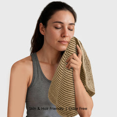 HOUSSE Microfiber Stripes Hand Towels for Women & Men | Ultra Soft | Super Absorbent Towels for Gym, Yoga, Beach Daiily USe |
