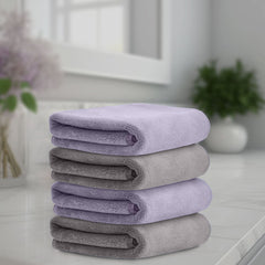 HOUSSE Microfiber Face Towel | Super Soft & Quick Absorbent |Multi Usage 30 x 30 cm, 450 GSM | for All Ages | (Set of 4,and 6)