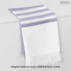 HOUSSE Bold Stripe 100% Bamboo Extra Large Bath Towel | Ultra Soft, Absorbent, Light Weight, & Quick Dry Towel for Bath, Travel, Gym, Beach, Pool, and Yoga | 80 X 160 cms
