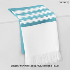 HOUSSE Bold Stripe 100% Bamboo Extra Large Bath Towel | Ultra Soft, Absorbent, Light Weight, & Quick Dry Towel for Bath, Travel, Gym, Beach, Pool, and Yoga | 80 X 160 cms