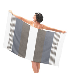 HOUSSE Bold Stripe 100% Bamboo Extra Large Bath Towel | Ultra Soft, Absorbent, Light Weight, & Quick Dry Towel for Bath, Travel, Gym, Beach, Pool, and Yoga | 80 X 160 cms