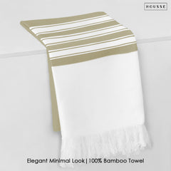 HOUSSE Bold Stripe 100% Bamboo Extra Large Bath Towel | Ultra Soft, Absorbent, Light Weight, & Quick Dry Towel for Bath, Travel, Gym, Beach, Pool, and Yoga | 80 X 160 cms
