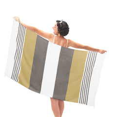 HOUSSE Bold Stripe 100% Bamboo Extra Large Bath Towel | Ultra Soft, Absorbent, Light Weight, & Quick Dry Towel for Bath, Travel, Gym, Beach, Pool, and Yoga | 80 X 160 cms