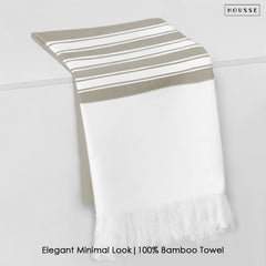 HOUSSE Bold Stripe 100% Bamboo Extra Large Bath Towel | Ultra Soft, Absorbent, Light Weight, & Quick Dry Towel for Bath, Travel, Gym, Beach, Pool, and Yoga | 80 X 160 cms