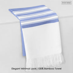 HOUSSE Bold Stripe 100% Bamboo Extra Large Bath Towel | Ultra Soft, Absorbent, Light Weight, & Quick Dry Towel for Bath, Travel, Gym, Beach, Pool, and Yoga | 80 X 160 cms