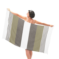 HOUSSE Bold Stripe 100% Bamboo Extra Large Bath Towel | Ultra Soft, Absorbent, Light Weight, & Quick Dry Towel for Bath, Travel, Gym, Beach, Pool, and Yoga | 80 X 160 cms