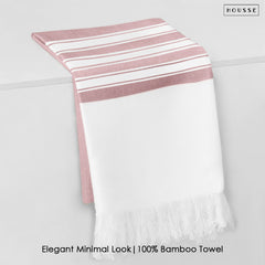 HOUSSE Bold Stripe 100% Bamboo Extra Large Bath Towel | Ultra Soft, Absorbent, Light Weight, & Quick Dry Towel for Bath, Travel, Gym, Beach, Pool, and Yoga | 80 X 160 cms
