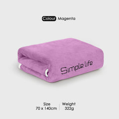 HOUSSE Premium Soft Microfiber Embroidery Bath Towel for Men, Women & Kids, 70x140cm Absorbent Quick-Drying Sweat Towel, 350 GSM Ideal for Gym, Beach, Outdoor