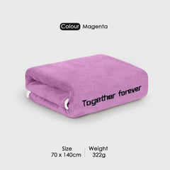 HOUSSE Premium Soft Microfiber Embroidery Bath Towel for Men, Women & Kids, 70x140cm Absorbent Quick-Drying Sweat Towel, 350 GSM Ideal for Gym, Beach, Outdoor