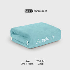 HOUSSE Premium Soft Microfiber Embroidery Bath Towel for Men, Women & Kids, 70x140cm Absorbent Quick-Drying Sweat Towel, 350 GSM Ideal for Gym, Beach, Outdoor
