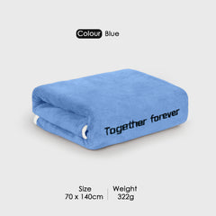 HOUSSE Premium Soft Microfiber Embroidery Bath Towel for Men, Women & Kids, 70x140cm Absorbent Quick-Drying Sweat Towel, 350 GSM Ideal for Gym, Beach, Outdoor
