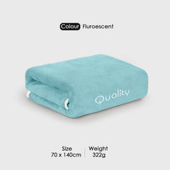 HOUSSE Premium Soft Microfiber Embroidery Bath Towel for Men, Women & Kids, 70x140cm Absorbent Quick-Drying Sweat Towel, 350 GSM Ideal for Gym, Beach, Outdoor