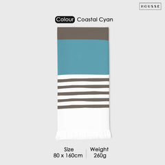 HOUSSE Bold Stripe 100% Bamboo Extra Large Bath Towel | Ultra Soft, Absorbent, Light Weight, & Quick Dry Towel for Bath, Travel, Gym, Beach, Pool, and Yoga | 80 X 160 cms