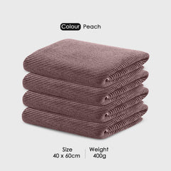 HOUSSE Microfiber Stripes Hand Towels for Women & Men | Ultra Soft | Super Absorbent Towels for Gym, Yoga, Beach Daiily USe |